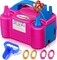 Balloon Pump, Electric Balloon Pump,Portable Dual Nozzles Electric Balloon Air Pump 110V 600W, Electric Balloon Inflator with Tying Tool, Colored Ribbons for Party Decoration
